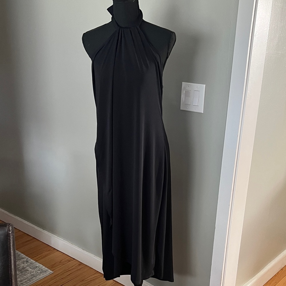 VENUS Black Maxi Dress with Halter Neck
